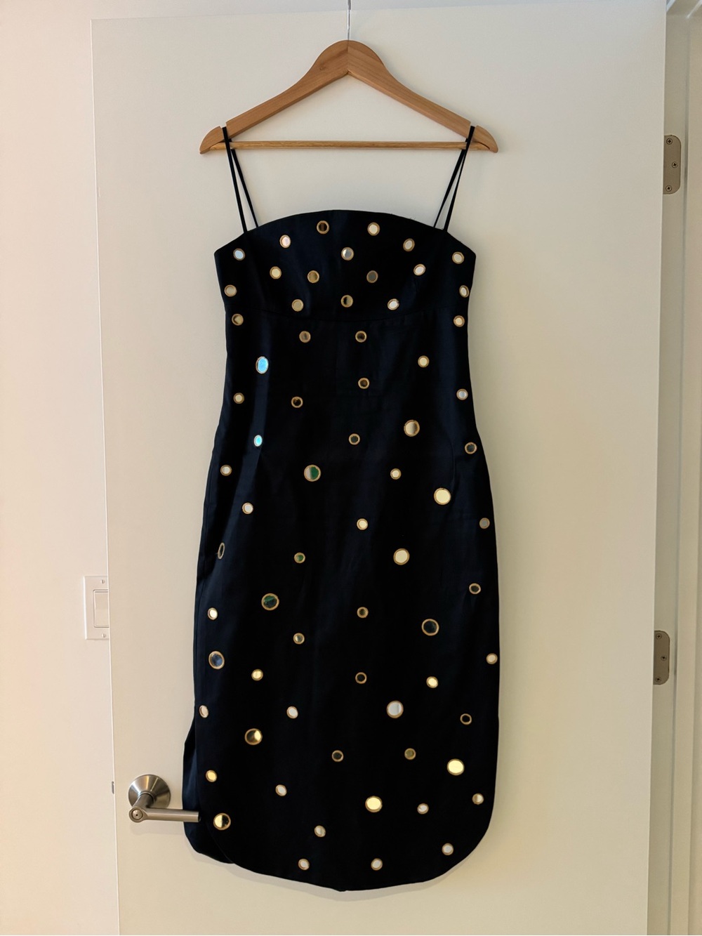ALEXIS MALIA Dress Black with Gold Mirror Dots size S - Picture 3 of 6